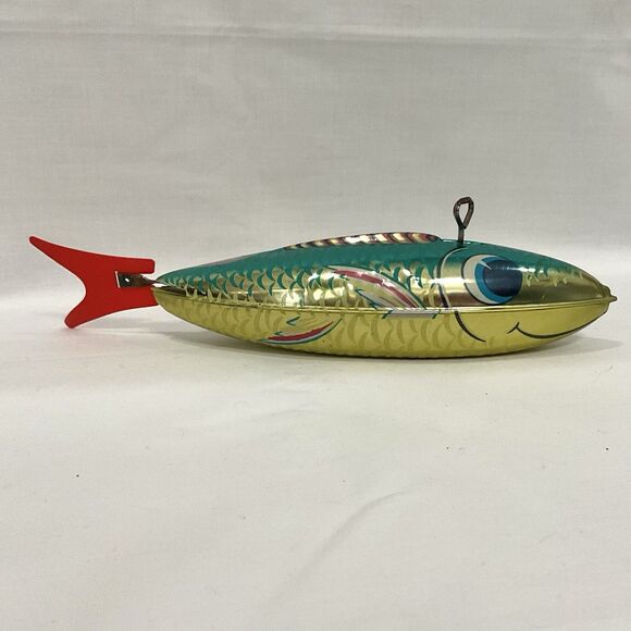 Vintage 1950’s Chein Tin Wind Up Mechanical Fish Toy Works - Picture 5 of 16